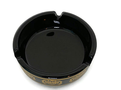 Vintage Las Vegas Golden Nugget Hotel - Black Glass Ashtray, Rat Pack, Mid Century, Old Las Vegas