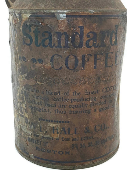 Antique Boston Galvanized Coffee Can