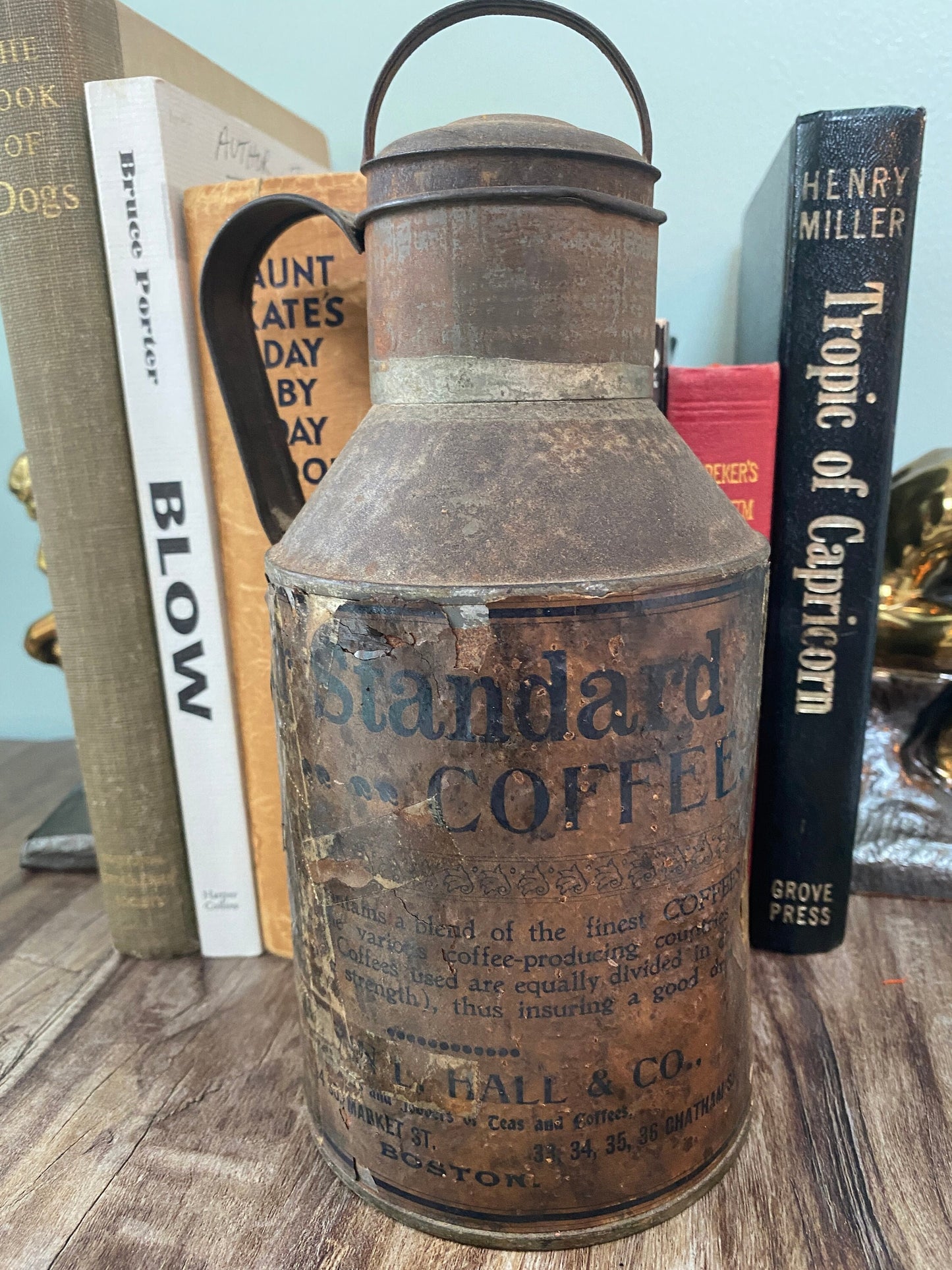 Antique Boston Galvanized Coffee Can