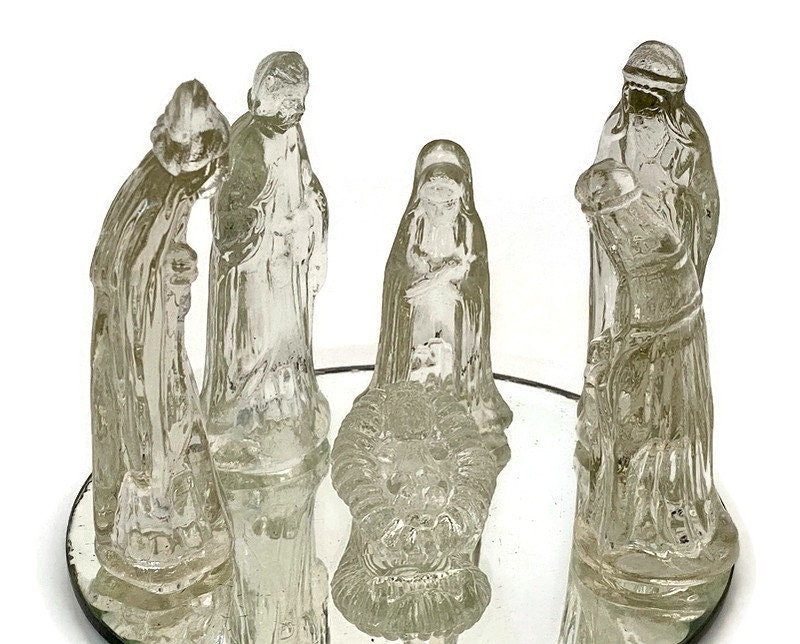 Vintage Glass Nativity Set