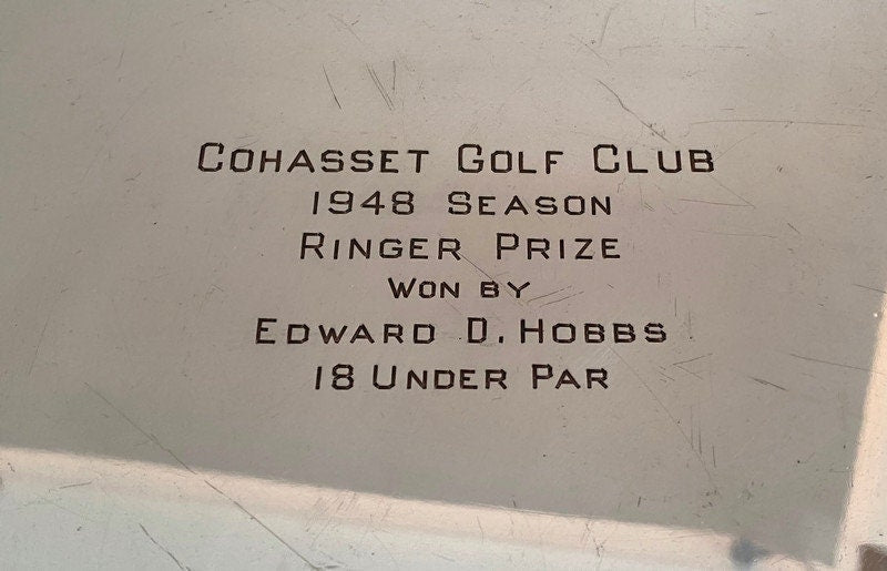 Vintage Cohasset Golf Club Silverplate Trophy Tray
