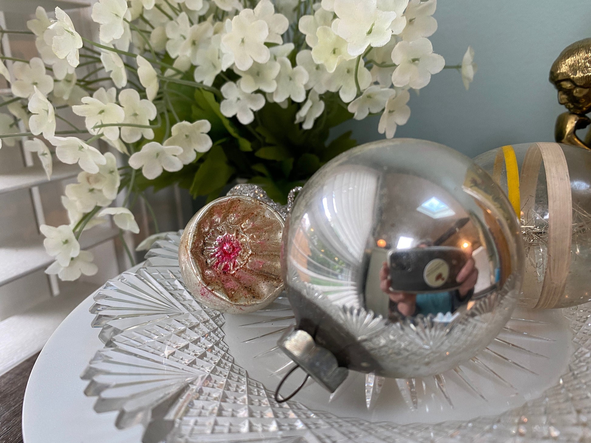 Vintage Pink and Silver Glass Christmas Ornaments – Duckwells
