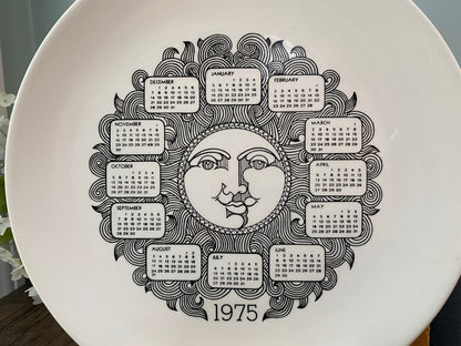 Vintage 1975 Calendar Plate