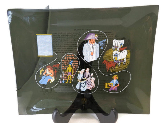 Midcentury Sewing Dish, Story of Thread by Coats and Clark