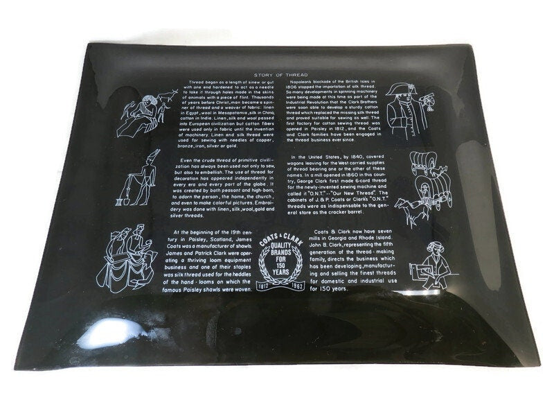 Midcentury Sewing Dish, Story of Thread by Coats and Clark