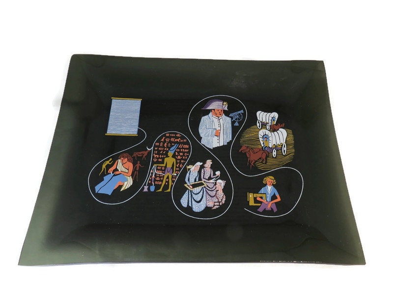 Midcentury Sewing Dish, Story of Thread by Coats and Clark