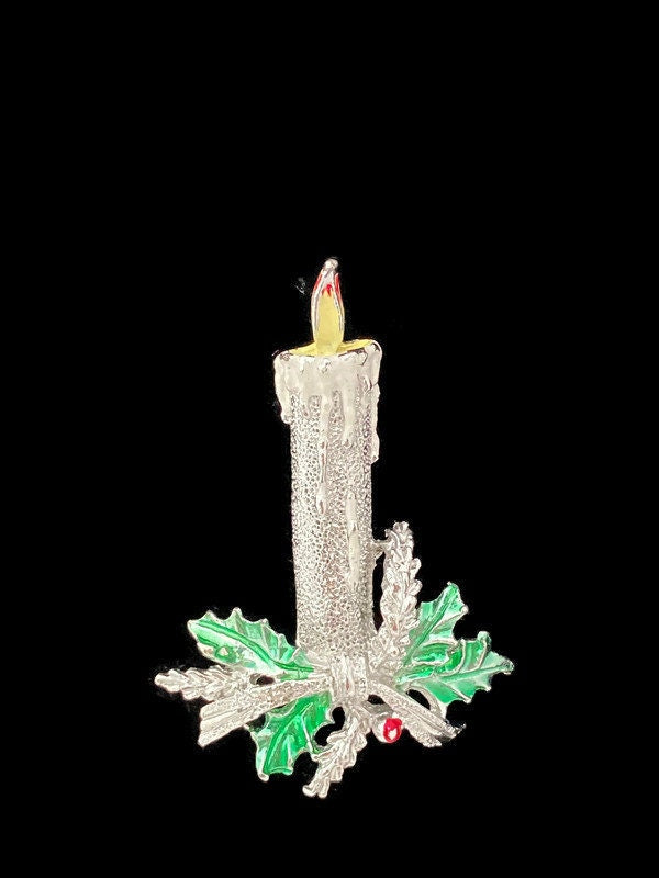 Vintage Gerry's Christmas Candle Brooch