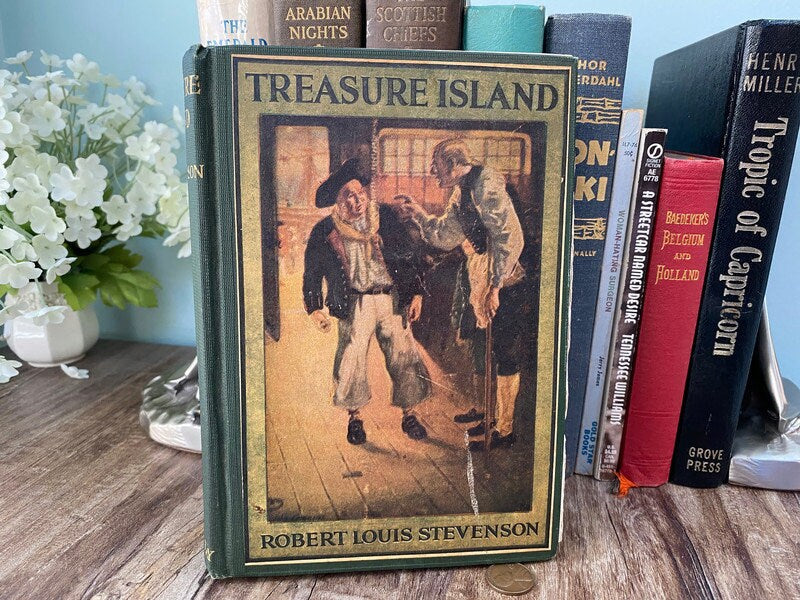 Antique Book, Treasure Island by Robert Louis Stevenson