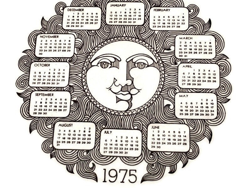Vintage 1975 Calendar Plate