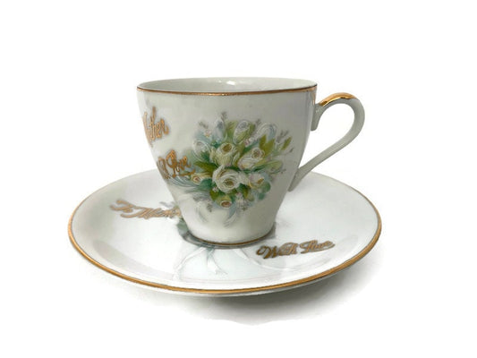 Vintage Mother Cup and Saucer by Norcrest Fine China