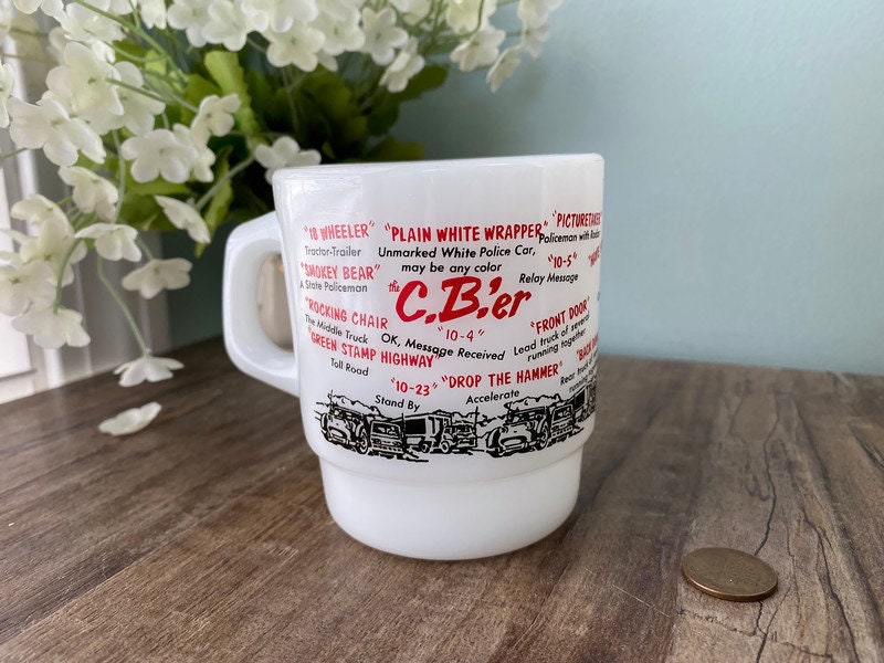 Vintage CB Radio Coffee Cup by Fire King