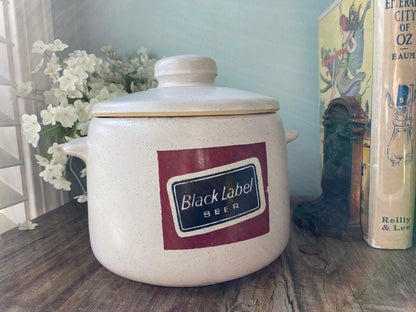 Vintage WEST BEND Glazed Ceramic Crock Pot, Bean Pot With Ceramic