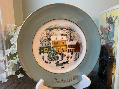 1980 Christmas Plate Avon Country Christmas by Wedgwood