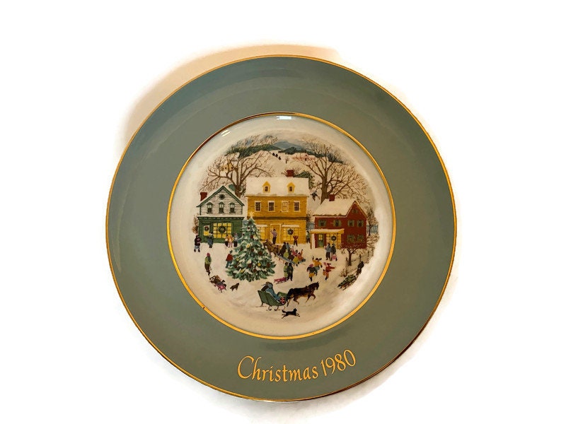 1980 Christmas Plate Avon Country Christmas by Wedgwood