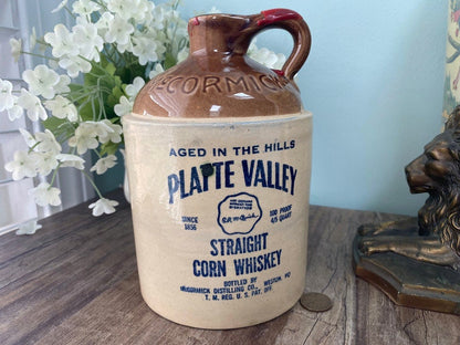 Vintage Corn Whiskey Stoneware Jug