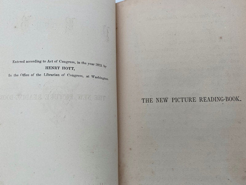 Rare Antique Book, The New Picture Reading Book, 1872