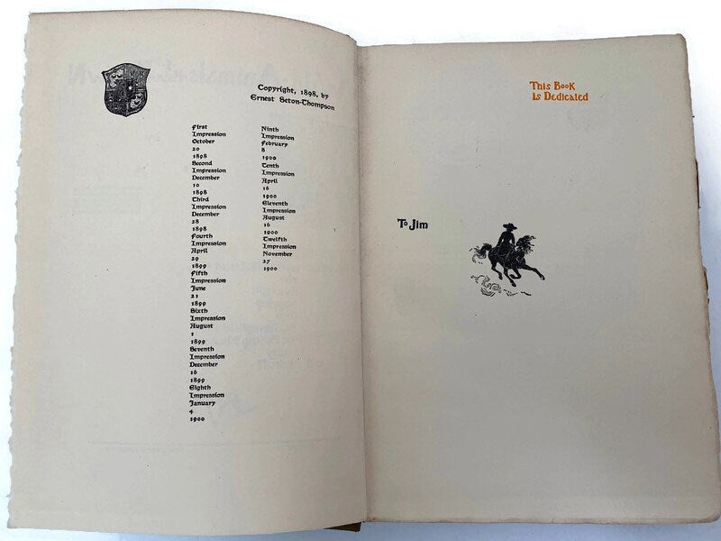 Antique Book, Wild Animals I Have Known by Ernest Seton-Thompson