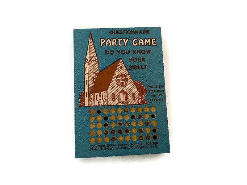 1938 Party Game, Do You Know Your Bible?
