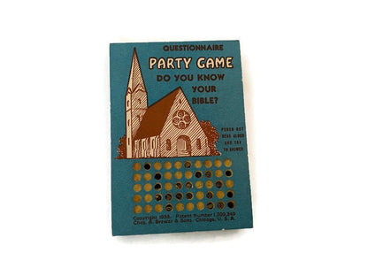 1938 Party Game, Do You Know Your Bible?