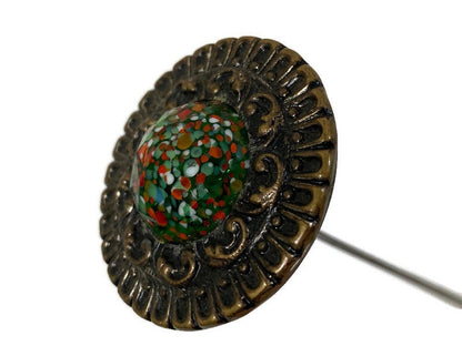 Antique Glass Stone Hat Pin