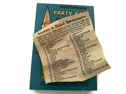 1938 Party Game, Do You Know Your Bible?