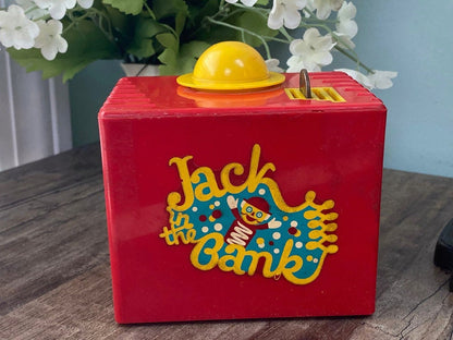 Vintage Jack in the Bank Mechanical Bank, Boston Advertising Bank