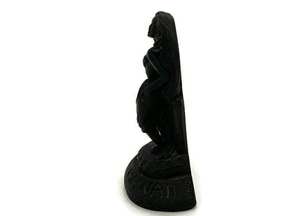 Midcentury Hawaiian Lava Figurine, Coco Joes Hula Dancer