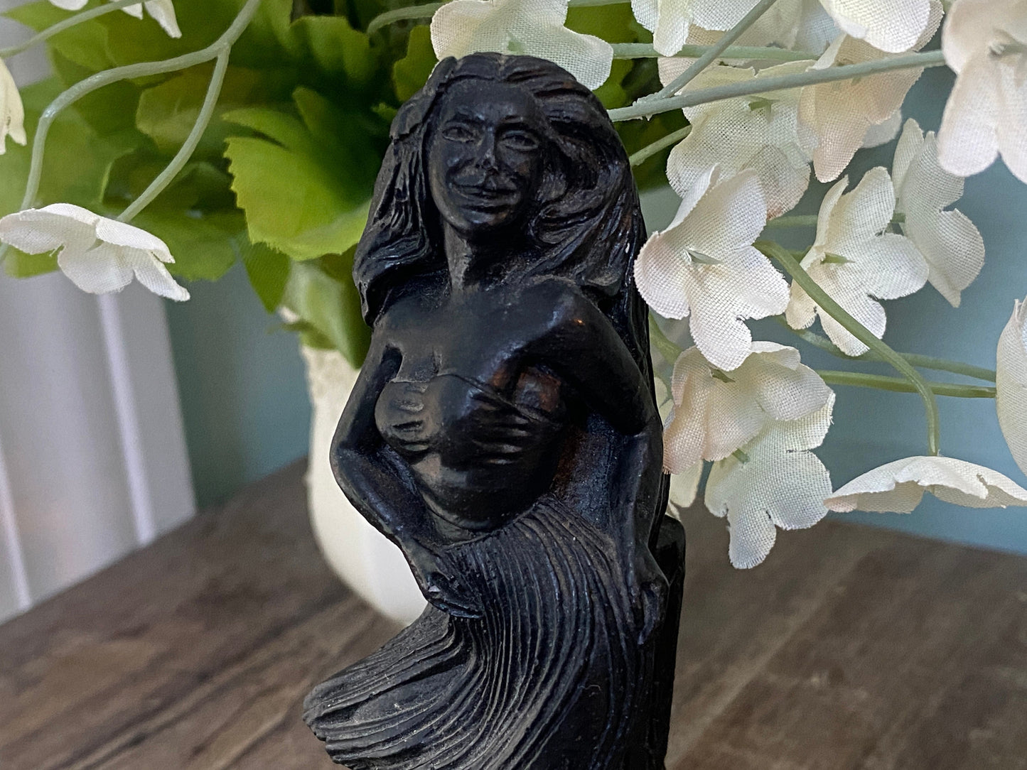 Midcentury Hawaiian Lava Figurine, Coco Joes Hula Dancer
