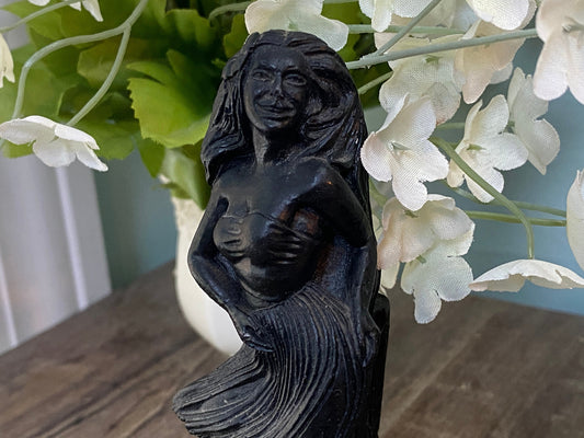 Midcentury Hawaiian Lava Figurine, Coco Joes Hula Dancer