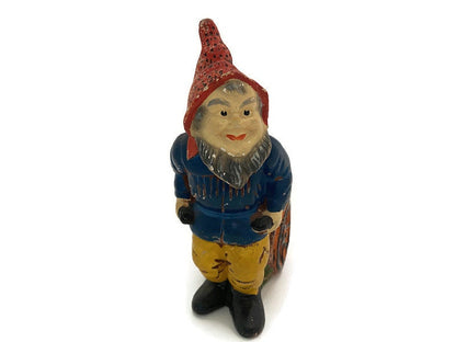 Vintage Gnome Pulling a Cart Figurine, Occupied Japan