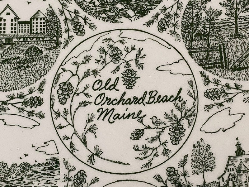 Vintage Old Orchard Beach Maine Souvenir Plate