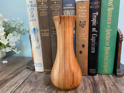 Midcentury turned Olive Wood Vase,  signed Oliv Art Lucca