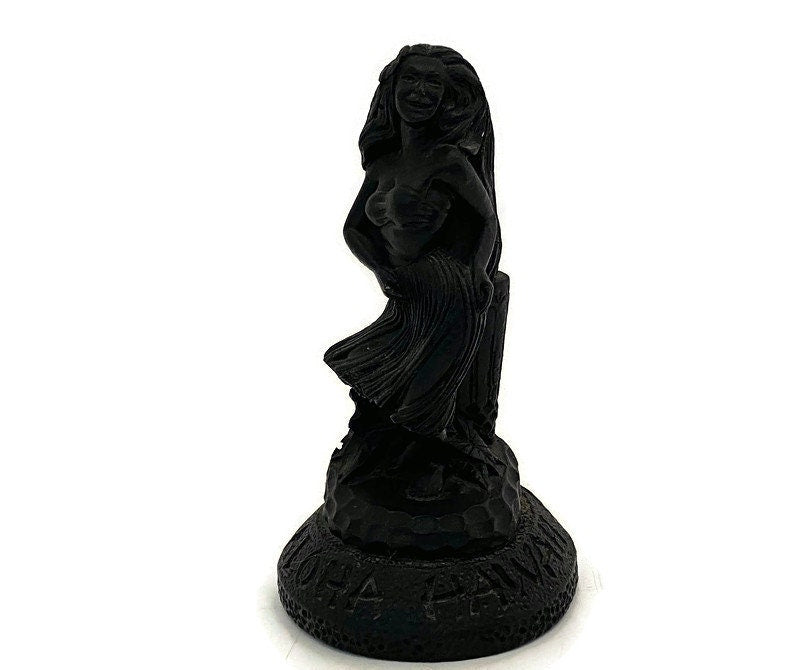 Midcentury Hawaiian Lava Figurine, Coco Joes Hula Dancer