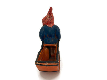 Vintage Gnome Pulling a Cart Figurine, Occupied Japan