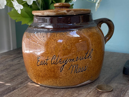 Vintage East Weymouth Massachusetts Souvenir Beanpot