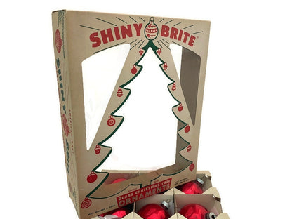 Vintage Shiny Brite Red Ornaments