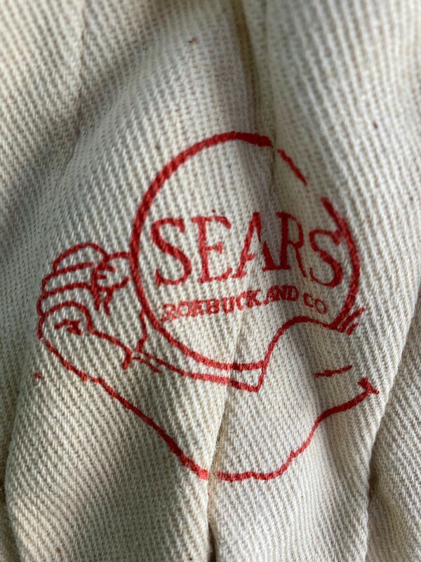 Vintage Sears Work Gloves, 100% Cotton