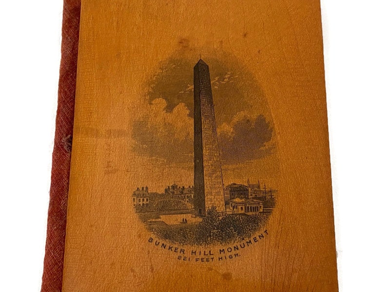 Antique Bunker Hill Monument Souvenir Needlecase, Mauchline Ware