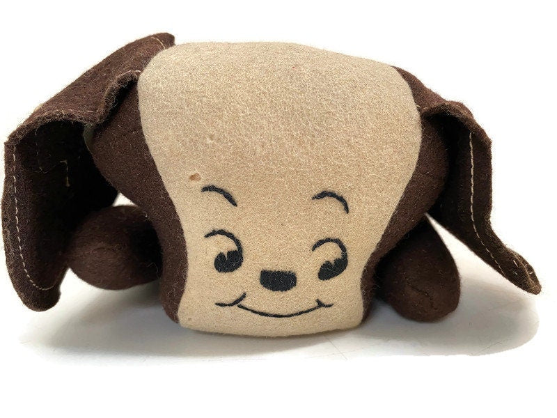 Midcentury Stuffed Toy Dog, Pete the College Pup