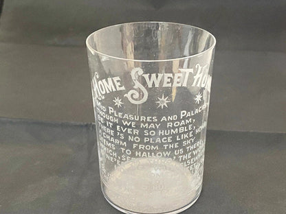Antique Home Sweet Home Glass Tumbler