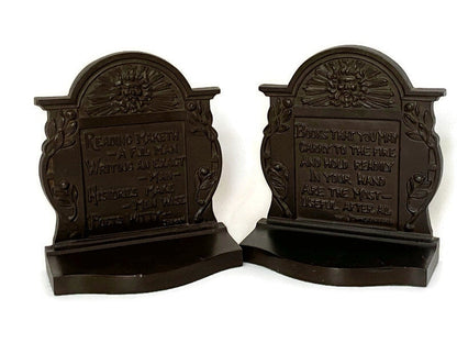 Antique Cast Iron Bradley and Hubbard Literary Bookends