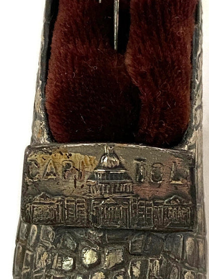 Antique High Heeled Shoe Souvenir Pincushion