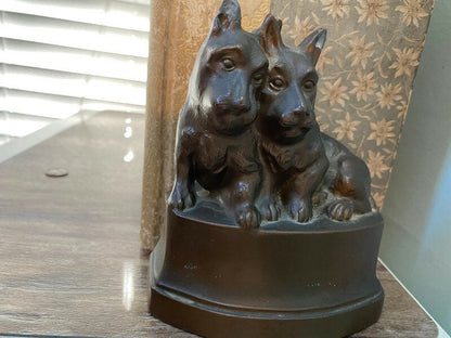 Vintage Scottie Dog Bookends by Nuart Metal Creations, NYC