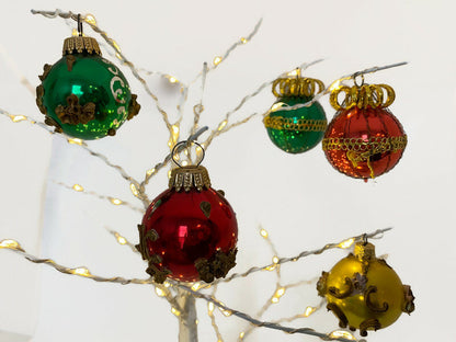 Vintage Decorated Christmas Ornaments  Made In West Germany