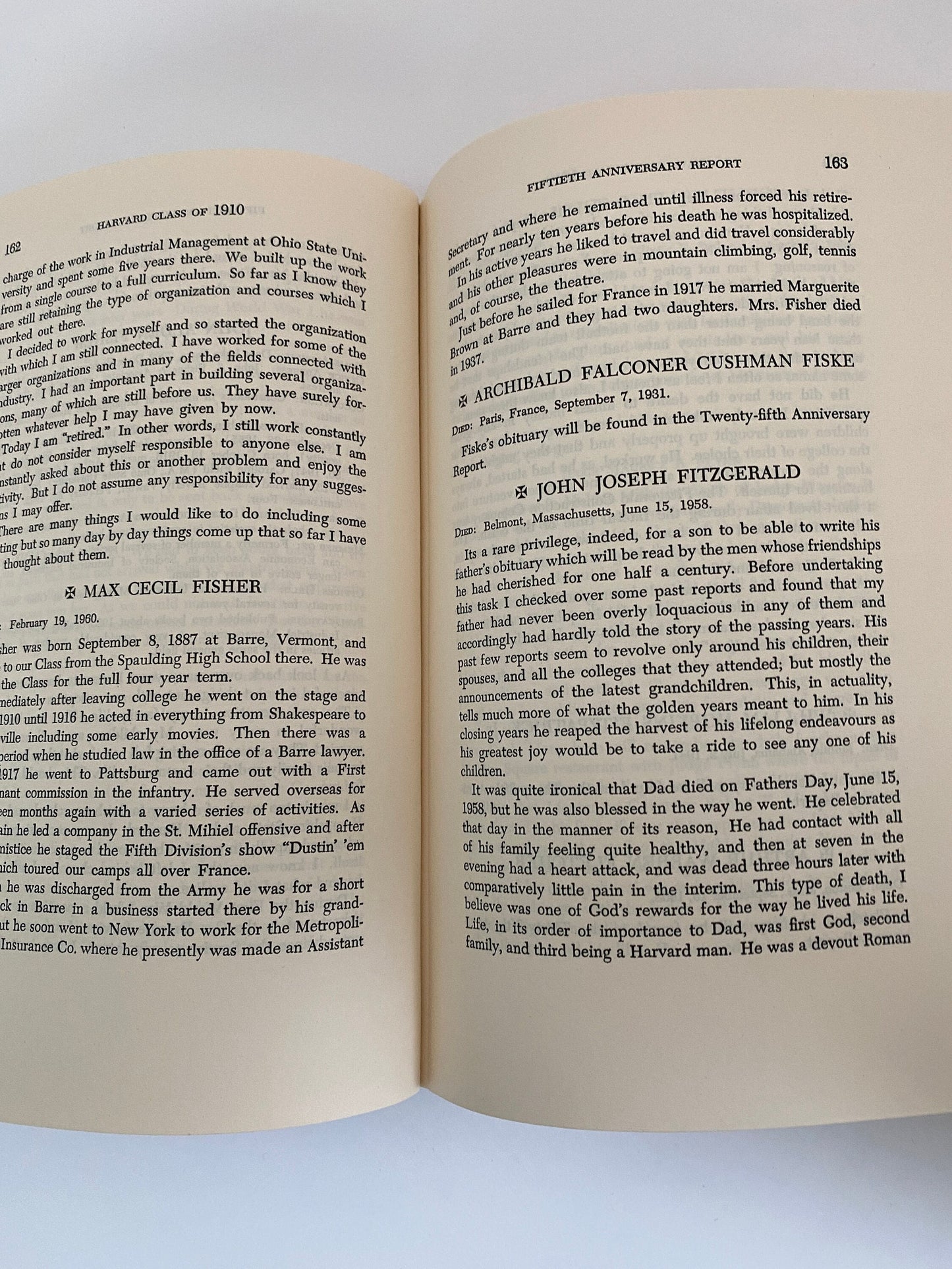 Vintage Book, Harvard College Class of 1910 Fiftieth Anniversary Report 191-1960