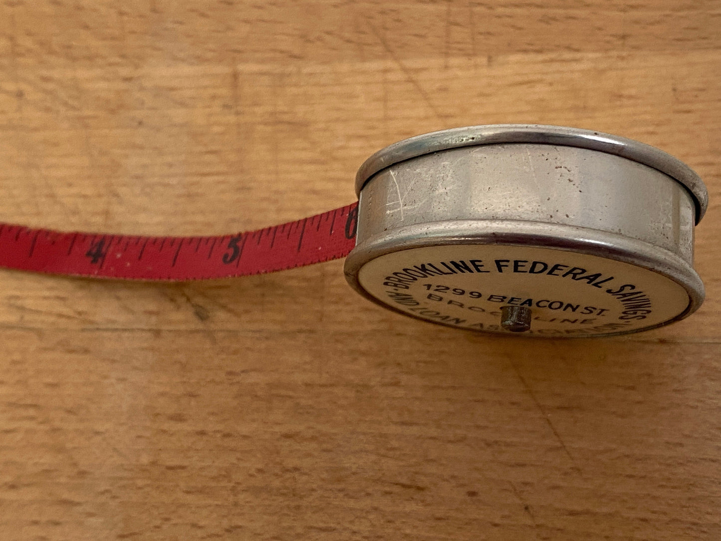 Vintage Brookline Advertising Tape Measure, Celluloid Retractible Made in Germany