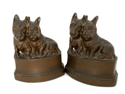 Vintage Scottie Dog Bookends by Nuart Metal Creations, NYC