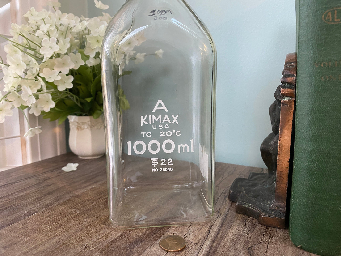 Vintage Lab Glass Flask by Kimax