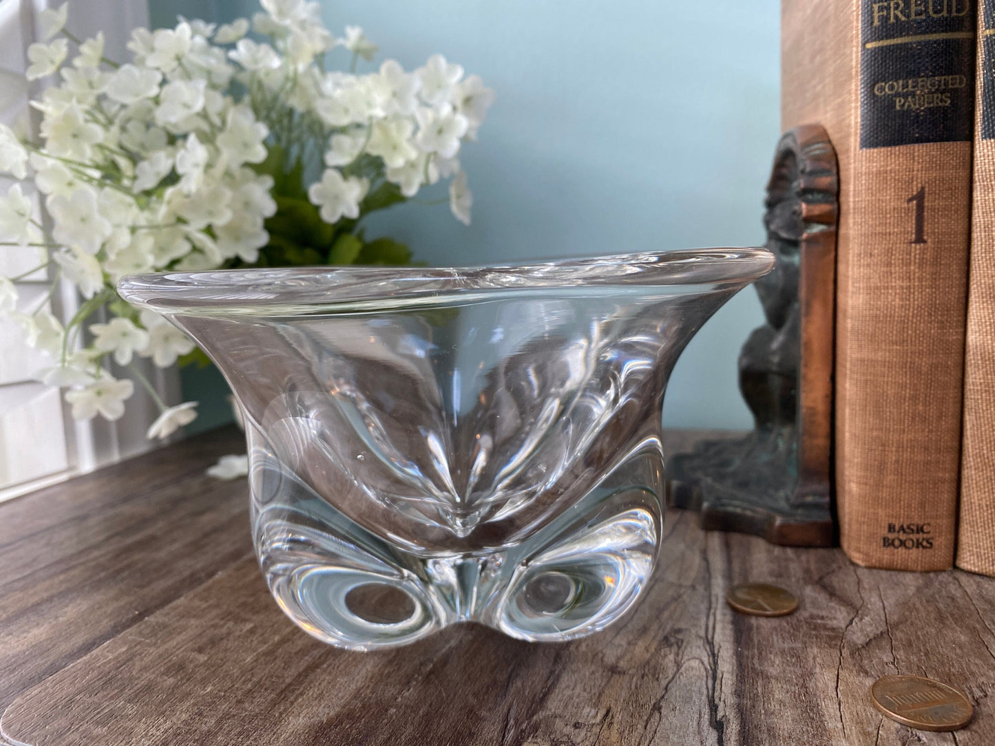 Vintage Magnor Norway Art Glass Bowl Scandinavian Design