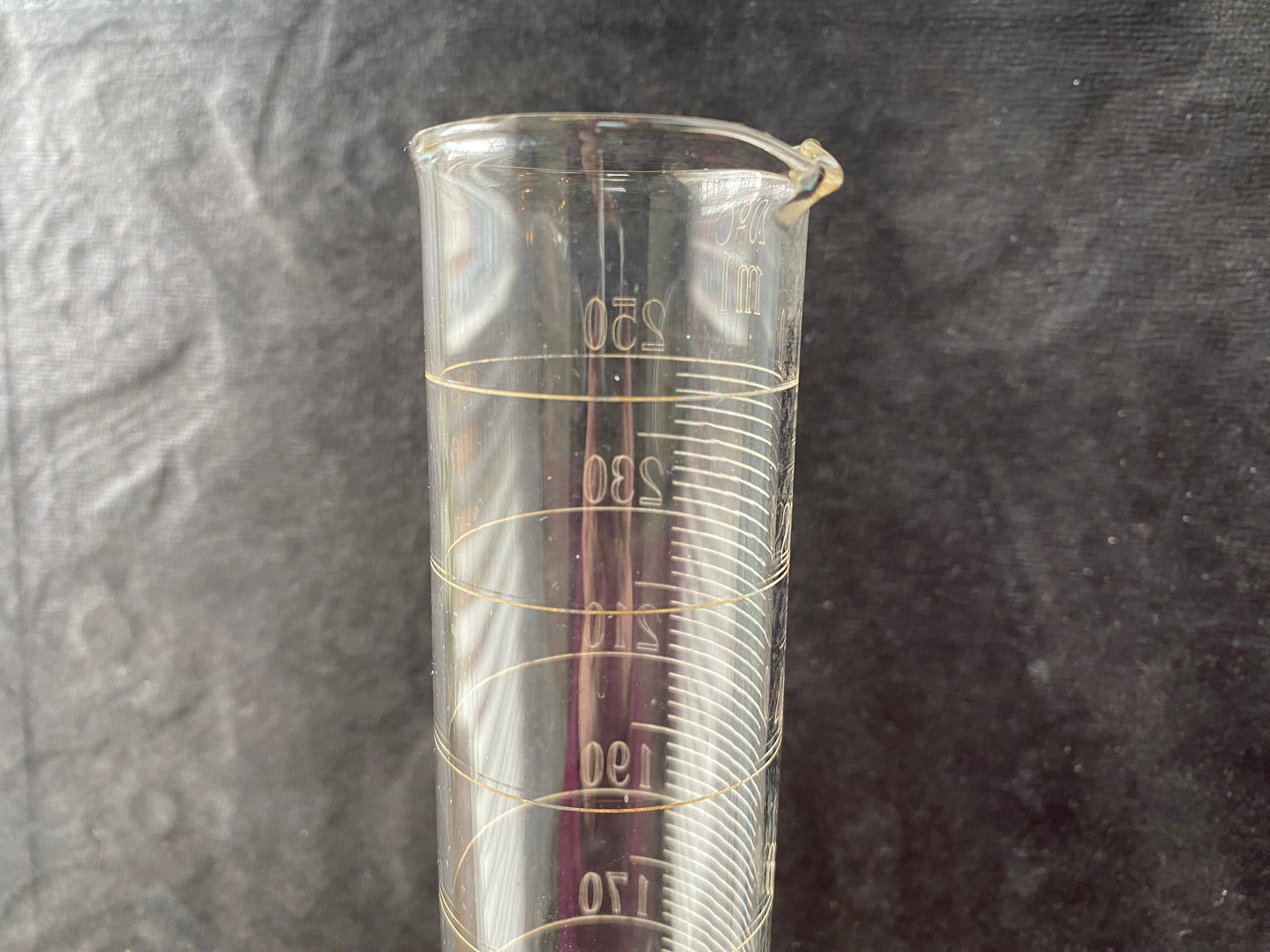 Vintage Glass Graduated Measuring Cylinder Wheel Etched Labware
